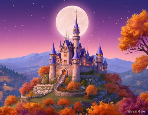 The castle under the full moon