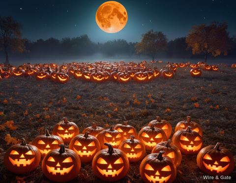 Pumpkins under the moon