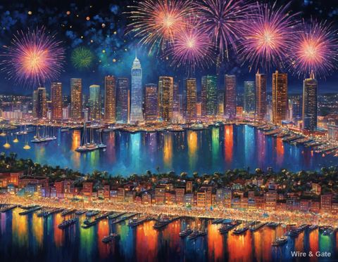 Fireworks over the harbour