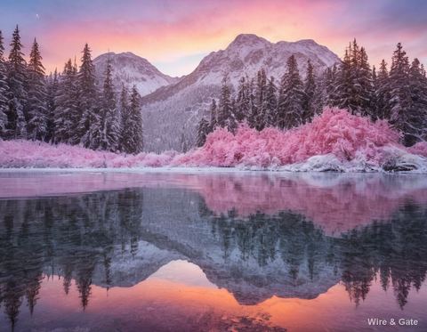 The frozen mountain lake