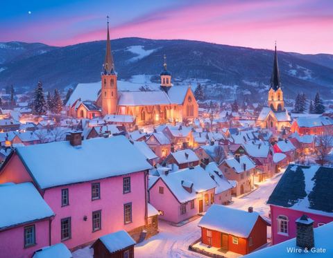 The snowy village