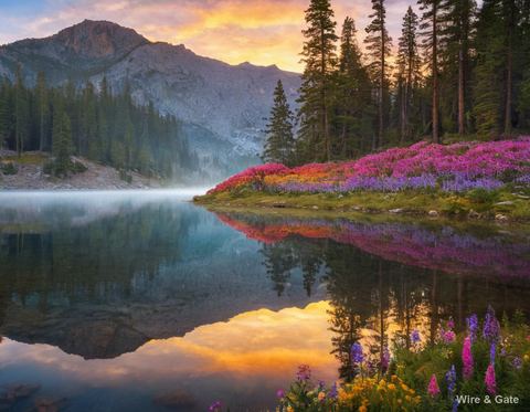 The mountain lake