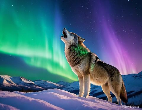The wolf under the aurora