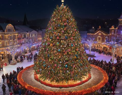 The Christmas tree in the square