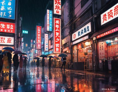 Tokyo in the rain